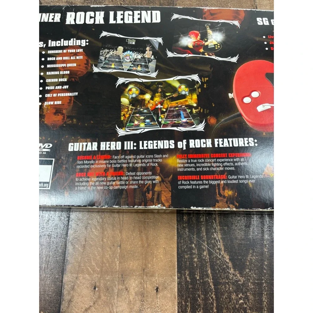 Guitar Hero III Legends of Rock PS2 Bundle with Red SG Wired Guitar Controller